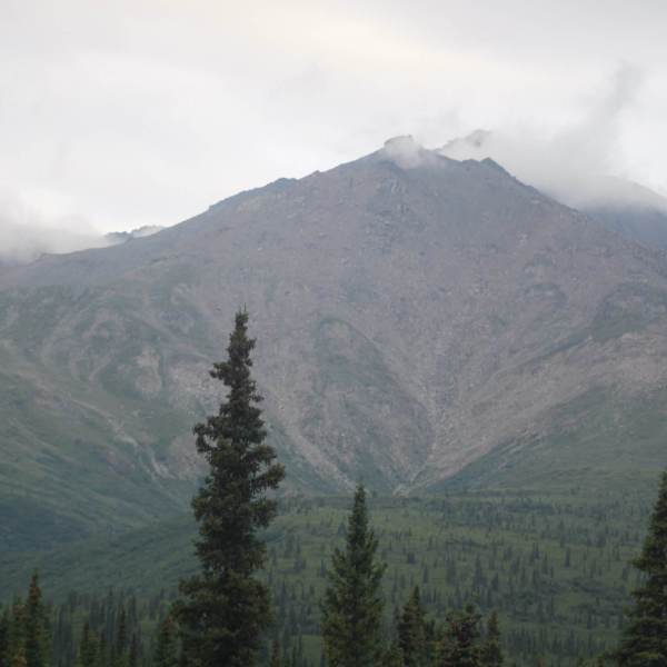 a view of a snow covered mountain
